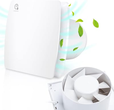 Badkamer Ventilator - Afvoerventilator Vochtsensor - Vochtige Ruimte - Automatische Nalooptijd - 100 mm - Wit