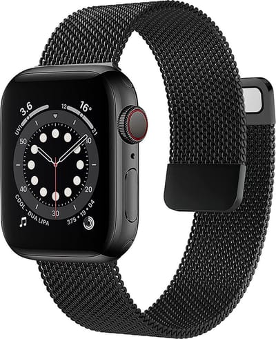 Milanees Bandje Geschikt voor Apple Watch 1 38mm - Zwart Bandje