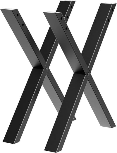 Tafelpoten X-profiel - Onderstel meubel - Zelf meubel maken - Poedercoating staal - 60x72 cm - Zwart