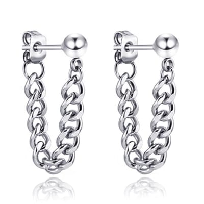 Zilverkleurige Dames Oorbellen Ketting van Edelstaal