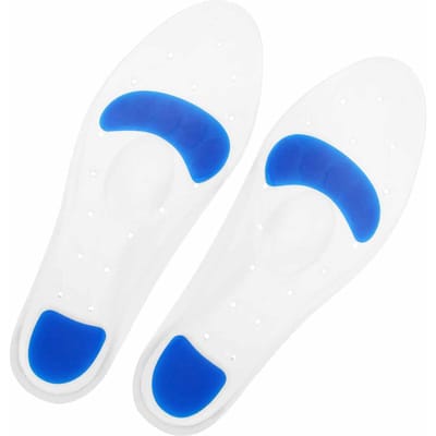 Semelles en Silicone Absorption des Chocs Haute Élasticité Découpables Soutien de la Voûte Plantaire Insert de Chaussure Semelles Intérieures 37-38 Size blue