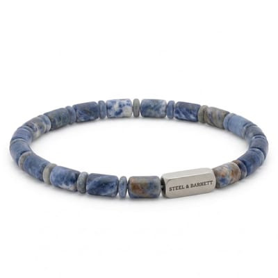STEEL & BARNETT - Kralenarmband Heren - Colourful Cal - Sodaliet - Maat M