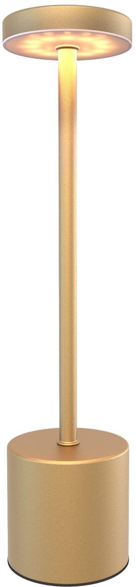 Ledvion - Oplaadbare Tafellamp Luna - LED - Goud - Dimbaar - IP20 - USB
