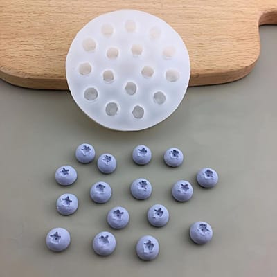 16 Gaten Bosbessen Simulatie Fruit Siliconen Mal, Aromatherapie Kaars Siliconen Mal wit