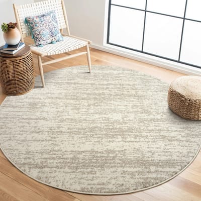 Relax Oslo - Laagpolig Effen Vloerkleed - Rond - Modern Tapijt - Creme- 200 CM Ø