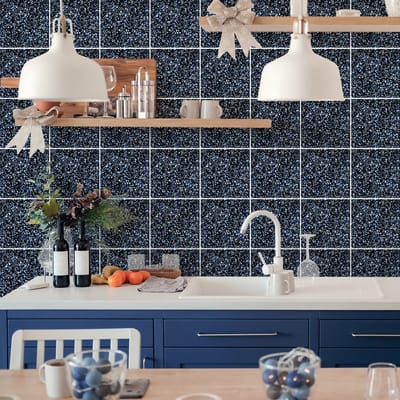 Zelfklevende tegelmuurstickers voor keuken en badkamer - 30 Mario Terrazzo tegelstickers - 30 stickers 20x20cm