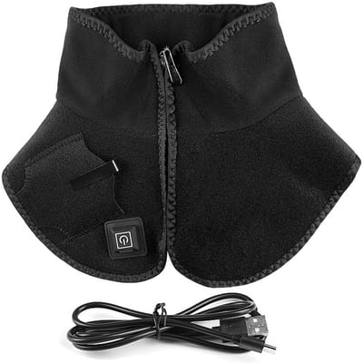 Échauffement USB pour la région du cou Supporte 3 niveaux de température Écharpe Électrique Pour Femmes Hommes Tissu Tricoté Doux Enveloppement pour les Épaules le Cou black