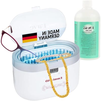 Ultrasone Reiniger - Sieradenreiniger Brillenreiniger - Schoonmaken van Objecten - 45 kHz Ultrasone Energie - 0.6 L - Wit