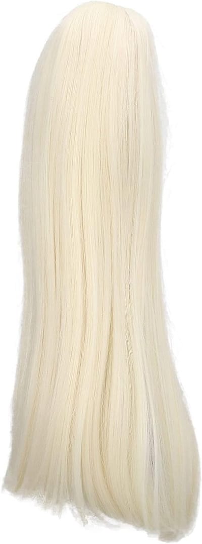 Rechtdoorlopende Poppenperruque van 8 tot 9 Inch voor BJD en SD Poppen, Verkrijgbaar in Zwart, Lichtgoud en Roze
