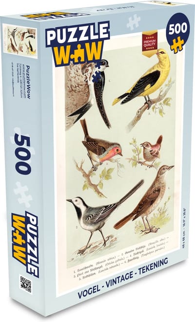 Puzzel Vogel - Vintage - Tekening - Legpuzzel - Puzzel 500 stukjes