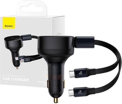 Baseus Car Charger Enjoyment with cable USB-C 33W (Black)