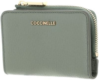 COCCINELLE Leren kaarthoes Metallic Soft Credit Card Holder Greenery groene