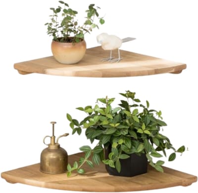 DailySupplies® Wandplank - Houten Plank Wandmontage - Hoekrek - Hoekplank - Organizer Keuken - Badkamer - Eiken