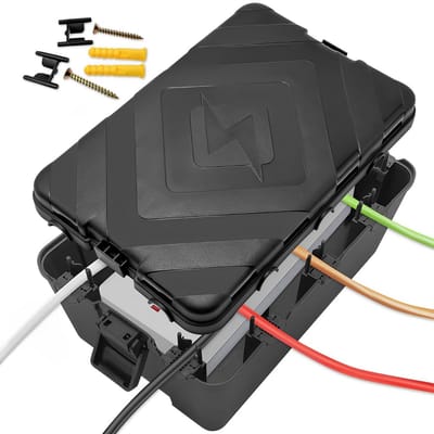 SnelShoppen - Outdoor Electric Box, IP54 Waterdichte Tuin Socket, 7 Ingangen en Uitgangen, Weerbestendige Elektrische Behuizing voor Verlengsnoeren en