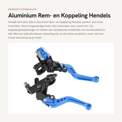 Dailygoods- Bremse Levers Aluminium - Universele Montage - 1 Paar - Koppelingshendels - Hoofdcilinder - Gewicht 690 g - Motorcycle Levers