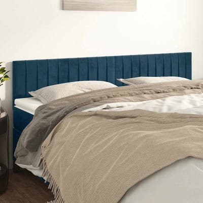 vidaXL - Hoofdborden - 180x5x78/88 - cm - fluweel - donkerblauw