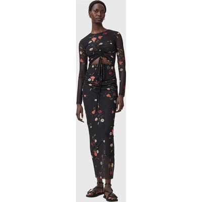 AllSaints Kathy Mesh Dress Briar Black Taglia: 12 | Abiti Midi Outlet | Donna | Nero