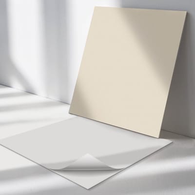 Wallfluent Vinyl Tegels - Kleur Beige Vinyl Tegels Zelfklevend - 30 cm x 30 cm - Uniform PVC Tegels - Verpakking van 9 stuks - Vierkant PVC Tegels - Patroon Plaktegels - Zelfklevende Vinyltegels - Plaktegels Keuken en Badkamer