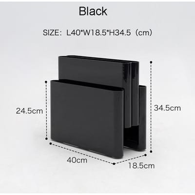 Porte-revues Support de Rangement Nordique Plastique ABS PC Transparent Vintage Quatre Poches pour Salon noir