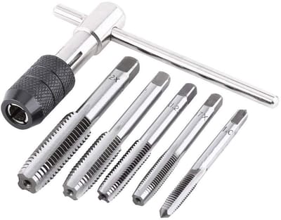 Dailygoods- Draadkraan Set - M6/M7/M8/M10/M12 - Hoogwaardig Lagerstaal - Roestbestendig - Duurzaam - Corrosiebestendig - Schroefdraadboor