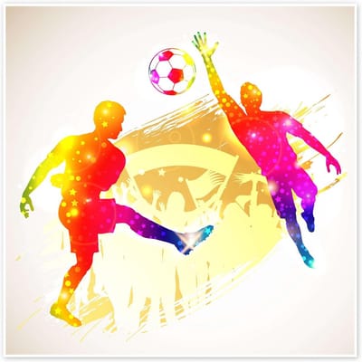 Voetbal Spelers Poster - Wanddecoratie Voetbal - Muur Versieren - Premium Papier - 20 x 20 cm - Meerdere Kleuren