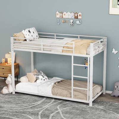 90*200 Kinderbedden - Stapelbedden - IJzeren bedden - IJzeren stapelbedden in klassieke vorm - Wit