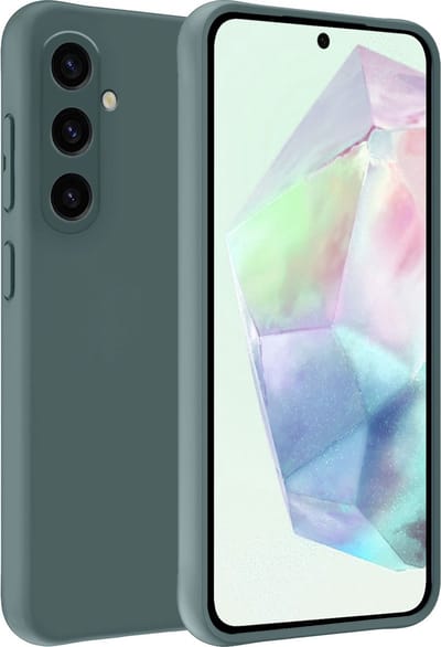Hoesje Geschikt voor Samsung Galaxy A35 - Sterk & Shockproof - Hoes Cover - Siliconen Case - Donkergroen