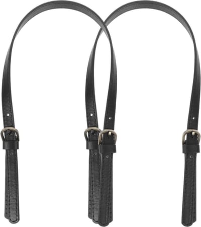 Verwisselbare leren handvatten voor tote tassen met afneembare riem - 2 stuks (zwart) voor handgemaakte accessoires, shopping bags en handtassen