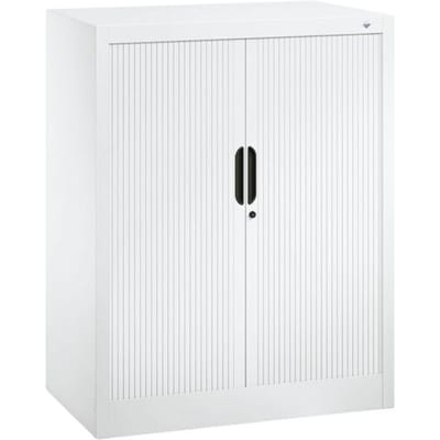 C + P Omnispace rolluikkast, 2 OH, afsluitbaar, B 800 x D 420 x H 1030 mm, staal/kunststof, verkeerswit