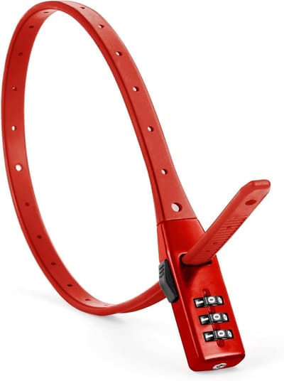 Veiligheidsslot voor Fietsen met 3-Cijferige Code, Kabelslot, Combinatieslot voor Fiets, Scooter en Motor (Rood)