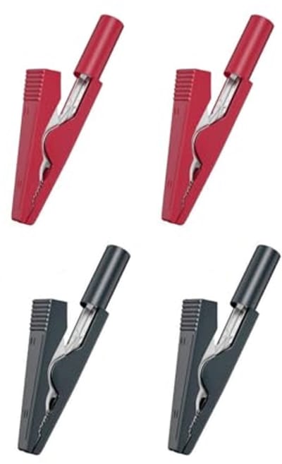 Mini-testkabels met krokodillenklemmen voor multimeter - Geïsoleerde multimeter cables met 2 mm banaanstekkers - Rood en zwart