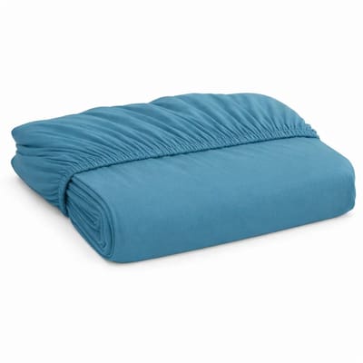 Decoware Hoeslaken - Adria Blauw - Katoen - Elastisch - 90x200 cm - Geschikt voor matrassen tot 25 cm