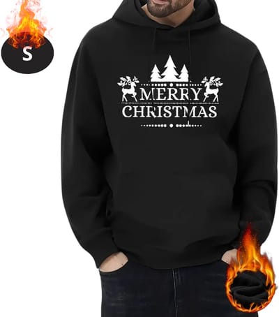 Bovista Kersttrui - Heren - Foute Kersttrui - Christmas Sweater - Cartoonprint - Kerst Sweater - Christmas Jumper - Hoodie - Zwart - S