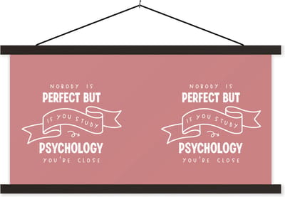 Posterhanger incl. Poster 60x30 cm - Schoolplaat - Psychologie - Studeren - Leren - Quotes - Onderwijs - Textielposter - Zwarte latten