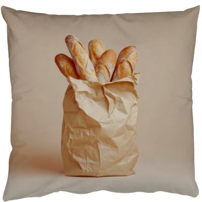 Sierkussens - Kussentjes Woonkamer - 50x50 cm - Baguette - Brood - Stokbrood - Beige