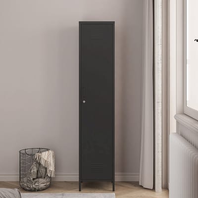 Metalen kast Seinäjoki 180x38x38 cm zwart mat [en.casa]