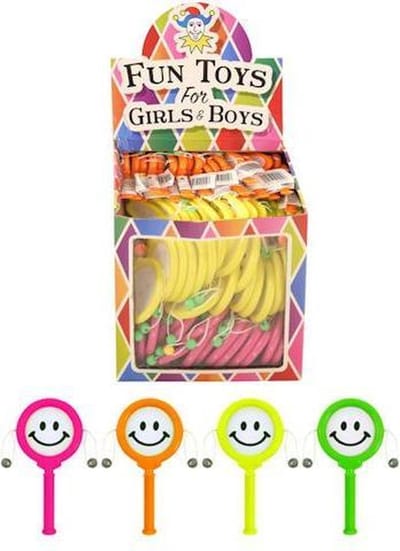 72 Stuks - Spin Smiley Drum - In Traktatiebox - Uitdeelcadeautjes - Uitdeel - Traktatie voor kinderen - Jongens - Meisjes