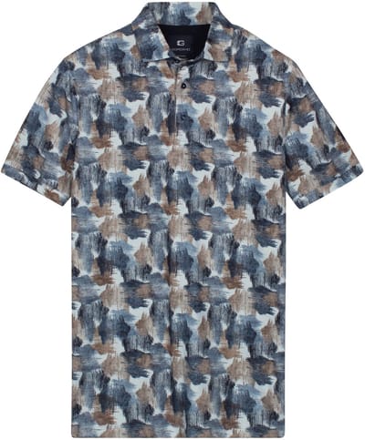 Giordano – Formentini – Heren – Korte mouwen – Print - Overhemd - Navy – 616554-60