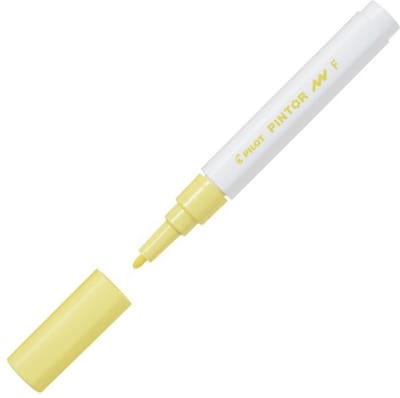 Pilot Pintor Pastel Gele Verfstift - Fine marker met 1,0mm schrijfbreedte - Inkt op waterbasis - Dekt op elk oppervlak, zelfs de donkerste - Teken, kleur, versier, markeer, schrijf, kalligrafeer…