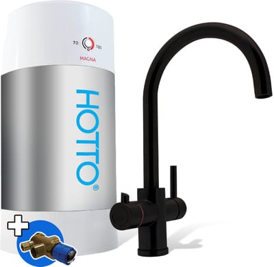 HOTTO Combi 8L - Arco zwart 3-in-1 kraan - inlaatcombinatie - mengventiel
