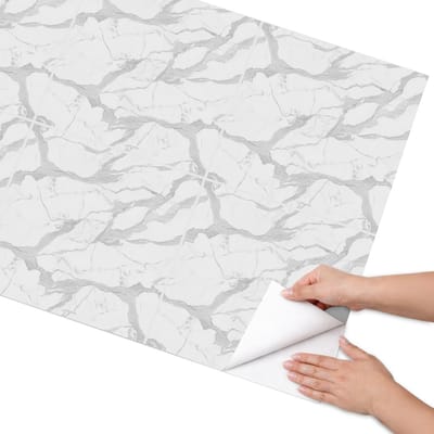 Coloray Meubel Wrap Folie - Wit Meubelfolie - 75x150 cm - Meubel Wrap Folie Marmerpatroon - Plakfolie Meubels - Minimalist Meubelfolie - Decoratiefolie Zelfklevend - Slaapkamer decoratie - Texturen