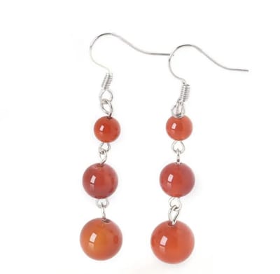 Jomide Oorhangers Tiger Eye - Donkeroranje