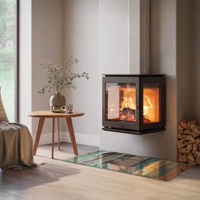 Coloray Vloerplaat Houtkachel - Plaat onder Houtkachel - 120 cm x 60 cm - Kachel Onderplaat - Turkoois Vloerplaat Kachel - Onderplaat - Onderplaat Kachel - Houtkachel Vloerplaat - Onderplaat Voor Houtkachel