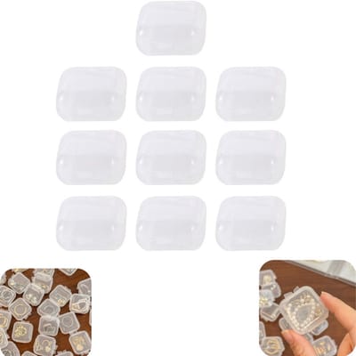 10 stuks opbergdoosjes - oorbeldoosje - ringendoosje - sieradendoosje - herbruikbaar - met deksel - opbergaccessoires - geschikt voor het opbergen van oorbellen, oordopjes, kettingen, ringen (wit, 3,5*3,5*2 cm)