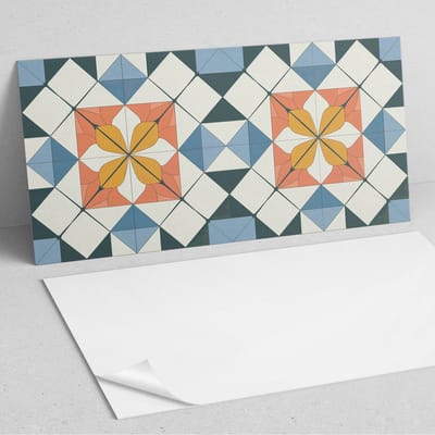 Coloray Wandpanelen Zelfklevend - Geometrisch bloemenpatroon PVC Wandpaneel - 100 cm x 50 cm - Oranje Wandbekleding Zelfklevend - 1 stuk - Texturen Wandpanelen Zelfklevend - Wandpanelen Keuken - Wandpaneel Badkamer