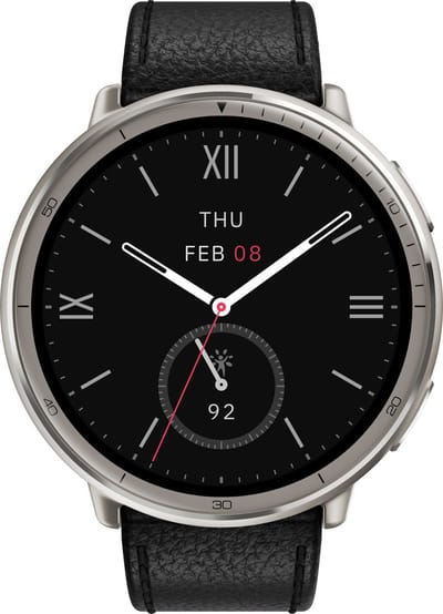 Amazfit Active 2 Round - Smartwatch - 44 mm - Black leather