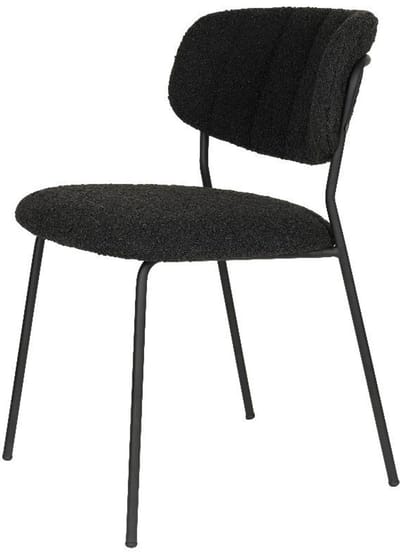 Puur - Victoria eetkamerstoel bouclé - zwart