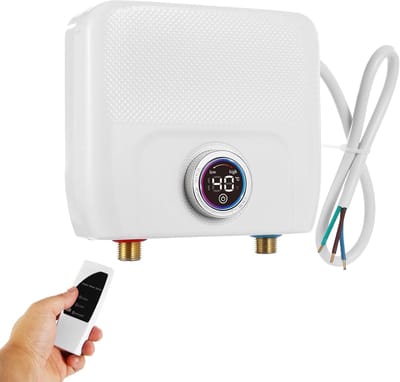 Elektrische Boiler - Kleine Waterverwarmer - Direct Warm Water - Instelbare Temperatuur - 22x19 cm - Wit