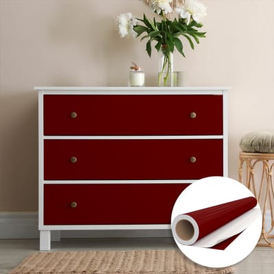 Waterdichte zelfklevende vinylfolie op rol per meter - Afwasbare sticker voor keuken, meubels, kasten, deuren - 60 cm x 50 m - Bordeauxrood