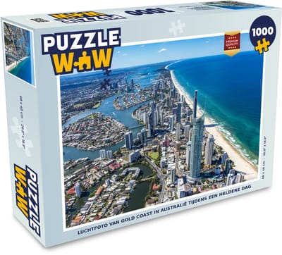 Puzzel Luchtfoto van Gold Coast in Australië tijdens een heldere dag - Legpuzzel - Puzzel 1000 stukjes volwassenen